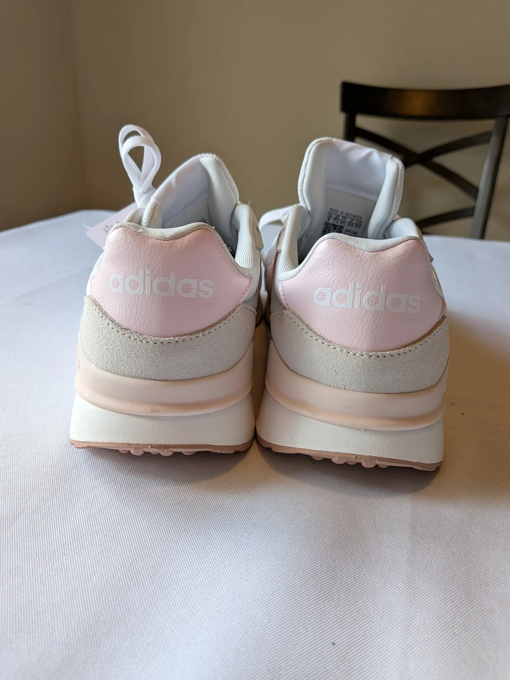 Adidas Women’s White & Light Pink Sneakers